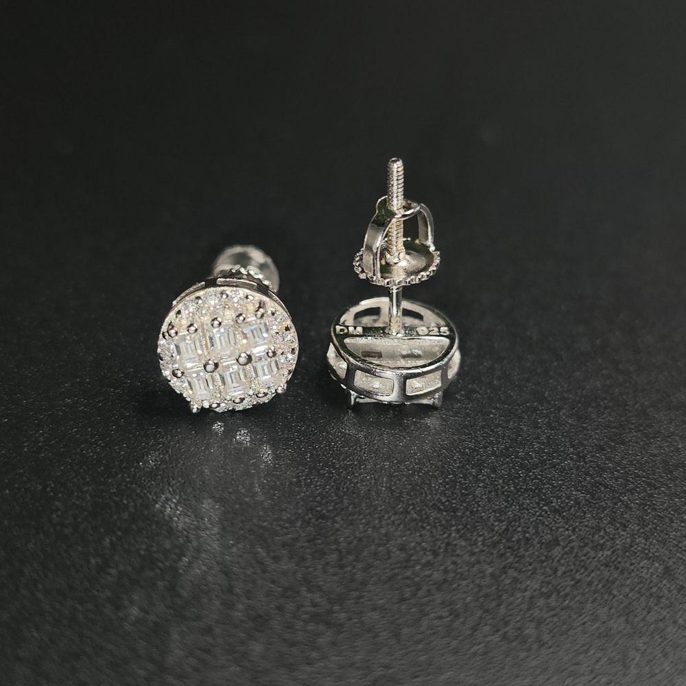 ✨ 2.00 CTW Moissanite Baguette Cluster Stud Earrings – S925 Sterling Silver ✨ - Picture 3 of 3